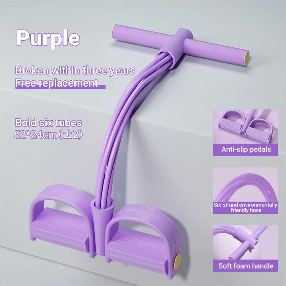 6-Tube Multi-Function Resistance Bands with Pedal Puller
