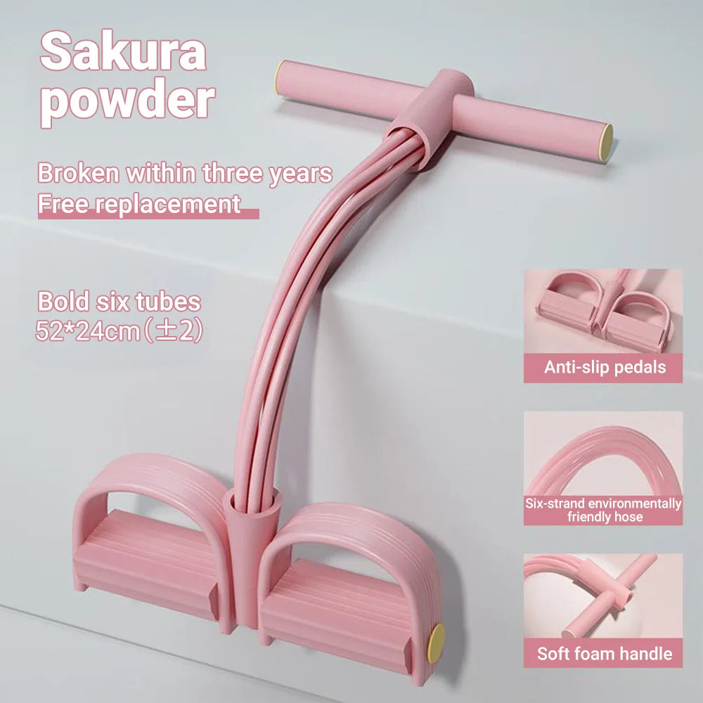 6-Tube Multi-Function Resistance Bands with Pedal Puller