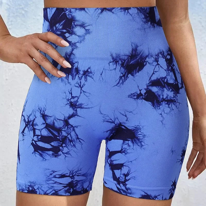 Women’s Tie-Dye High-Waist Yoga & Sports Shorts