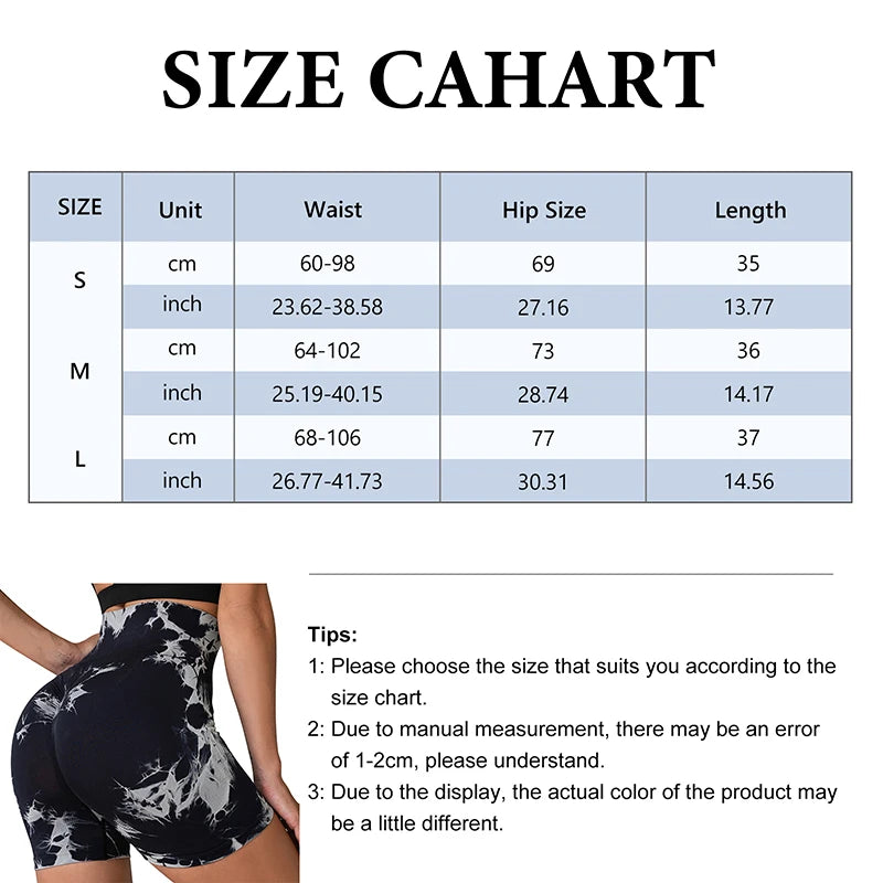 Women’s Tie-Dye High-Waist Yoga & Sports Shorts