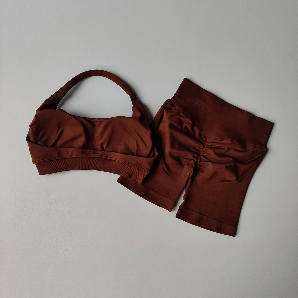 2-Piece Seamless Yoga Set for Women – Sports Bra & Shorts