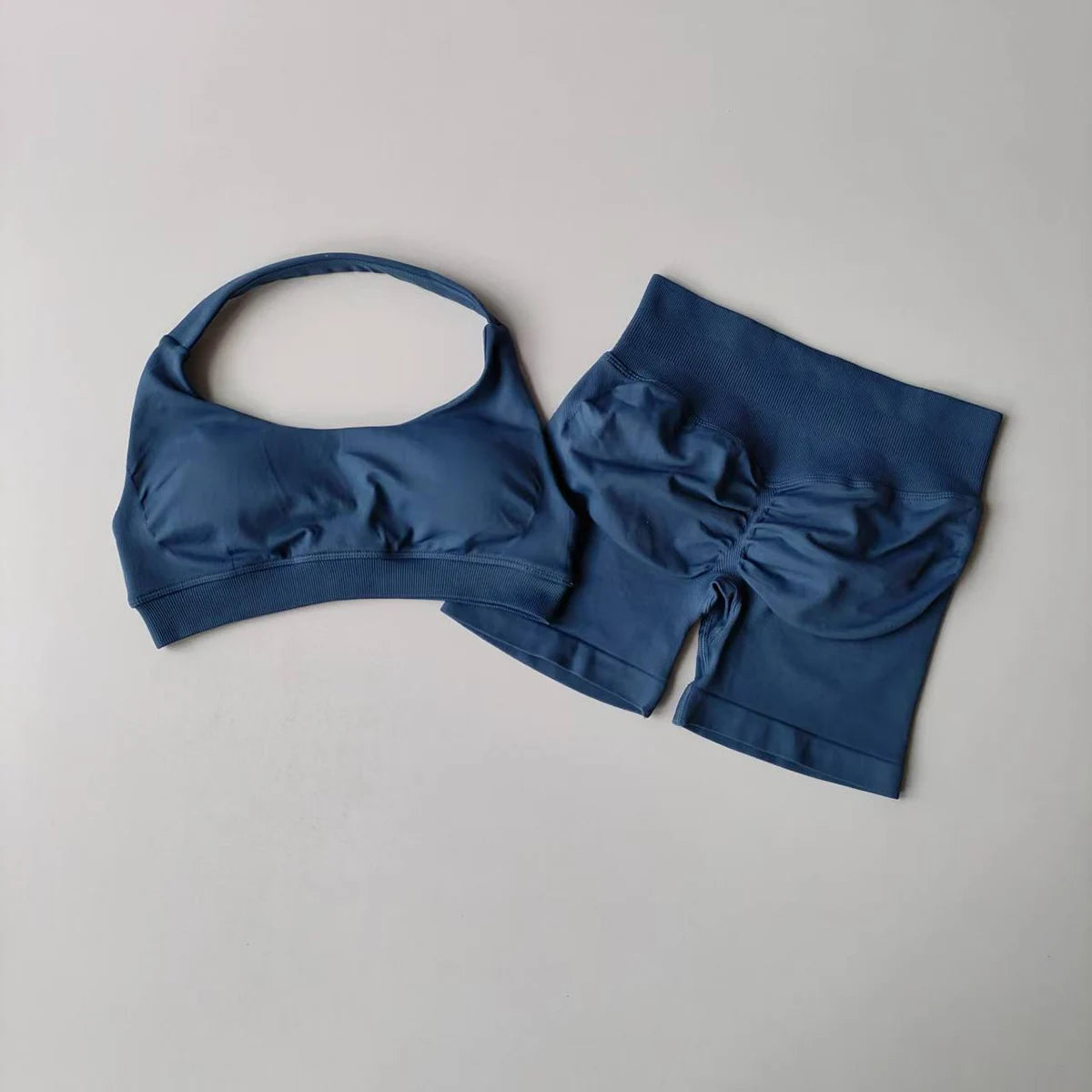 2-Piece Seamless Yoga Set for Women – Sports Bra & Shorts