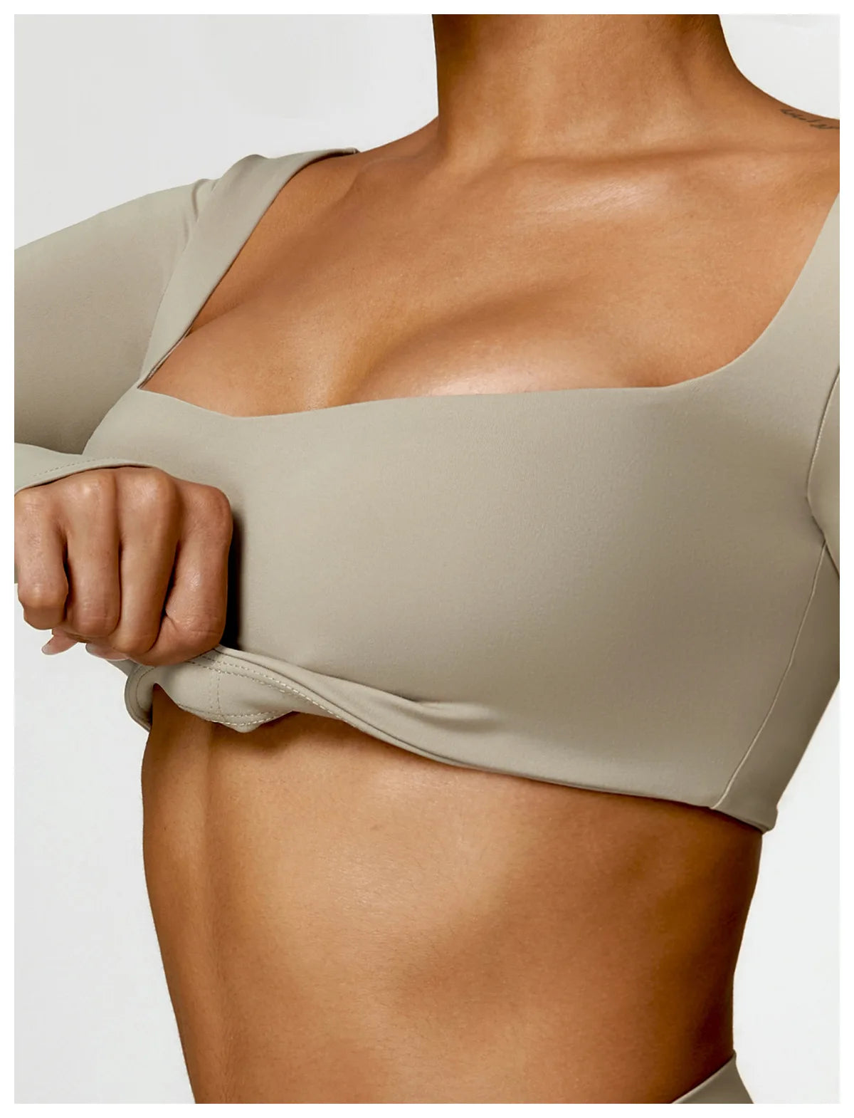 Hearuisavy Women’s Quick-Dry Sports Crop Top – Long Sleeve