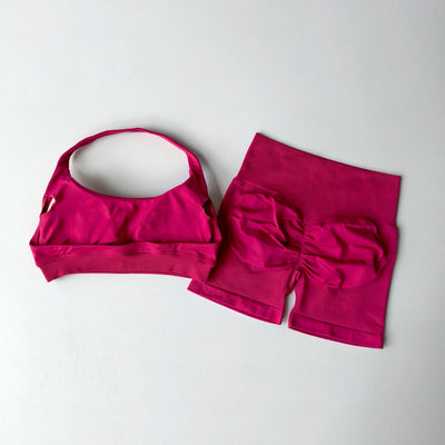 2-Piece Seamless Yoga Set for Women – Sports Bra & Shorts