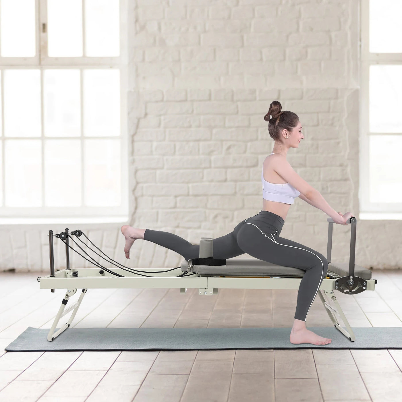 Foldable Steel Pilates Reformer Machine for Home & Office