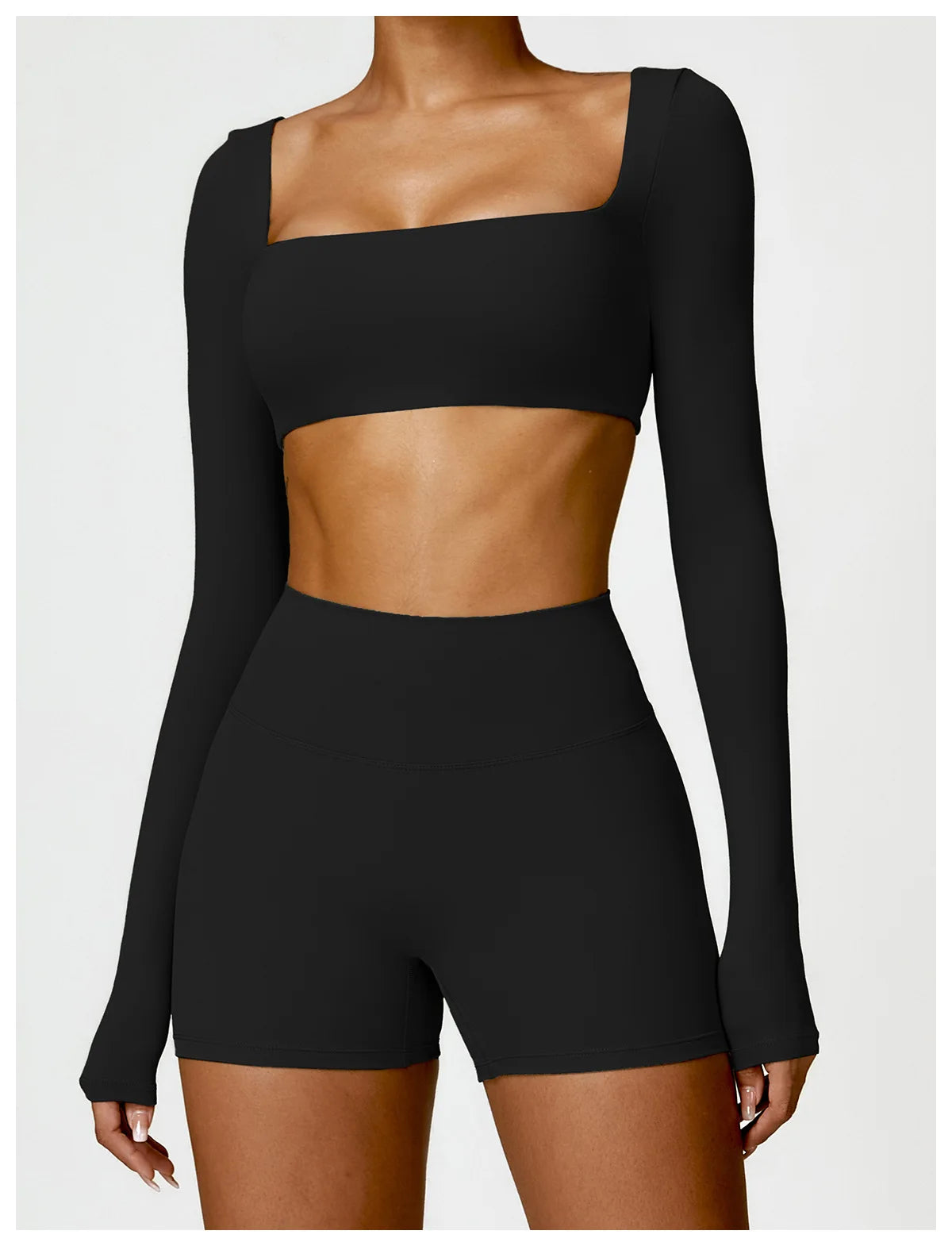 Hearuisavy Women’s Quick-Dry Sports Crop Top – Long Sleeve