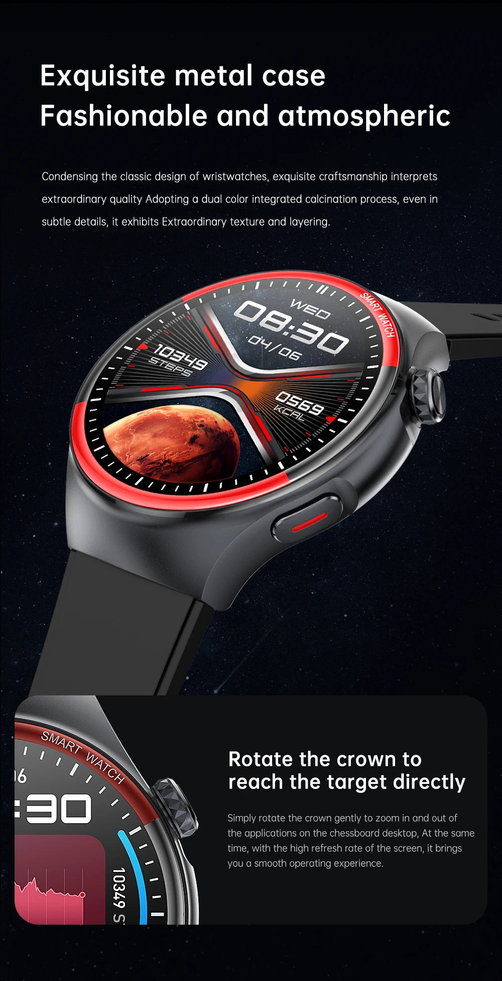 2025 Nursing Health Smartwatch with Laser Blood Pressure Monitor