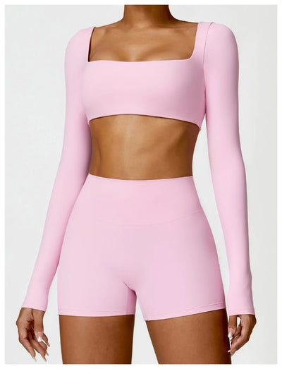 Hearuisavy Women’s Quick-Dry Sports Crop Top – Long Sleeve