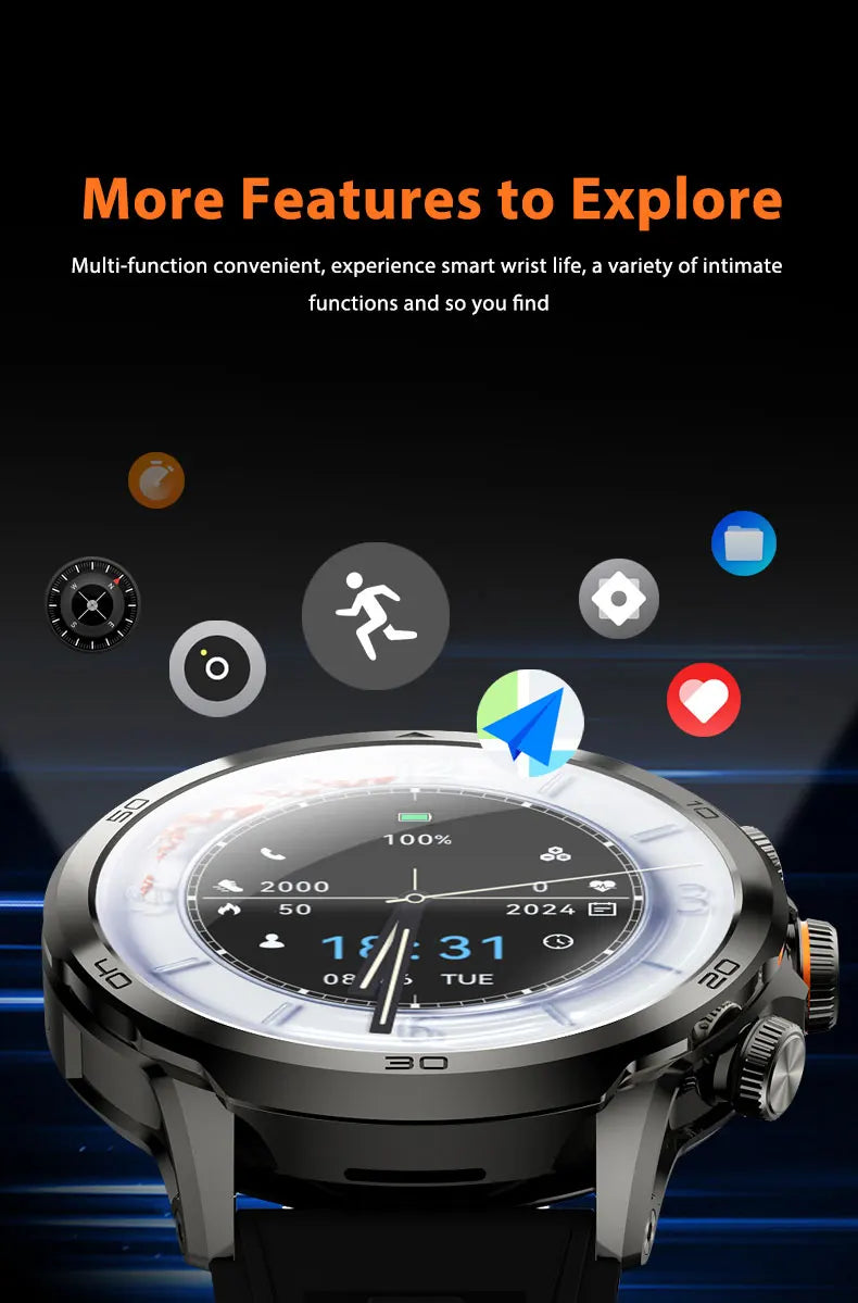 H19 Smartwatch Android 10.0 with 190° Camera & 1.95" AMOLED