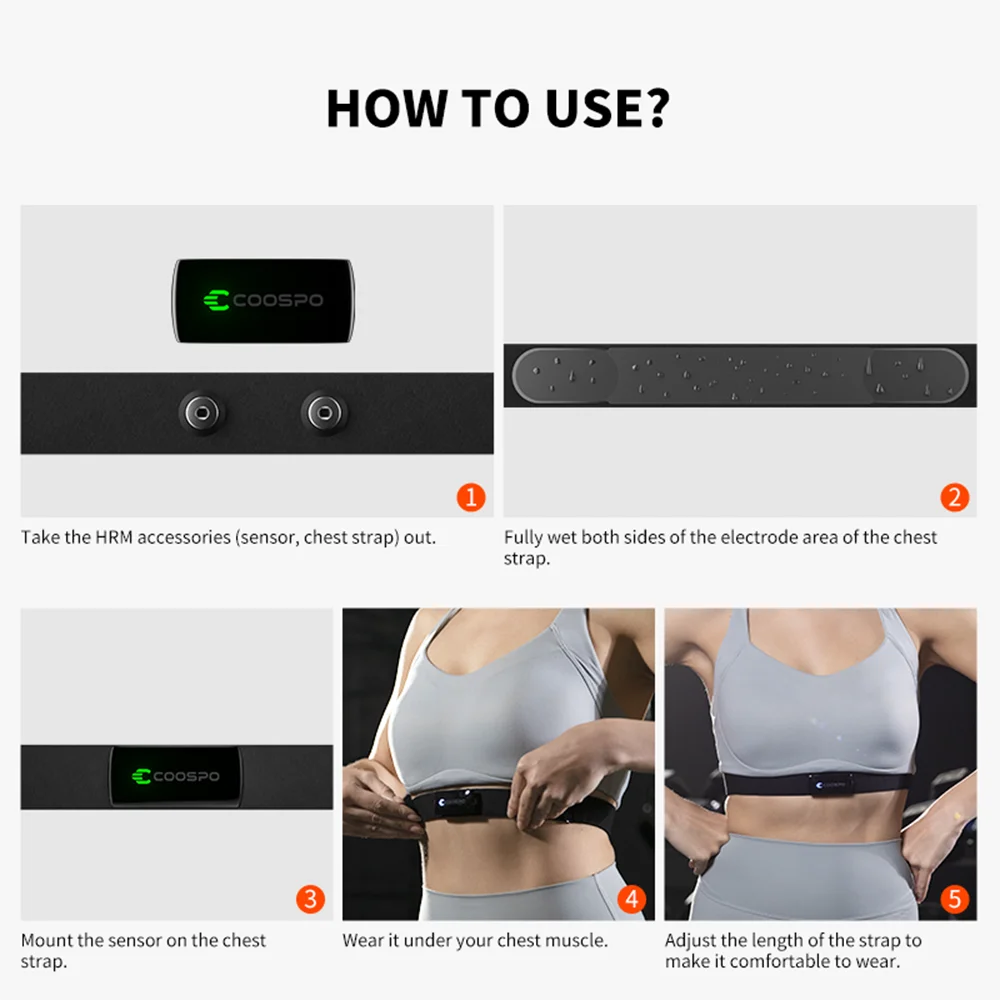 COOSPO H9Z Rechargeable Heart Rate Monitor Chest Strap