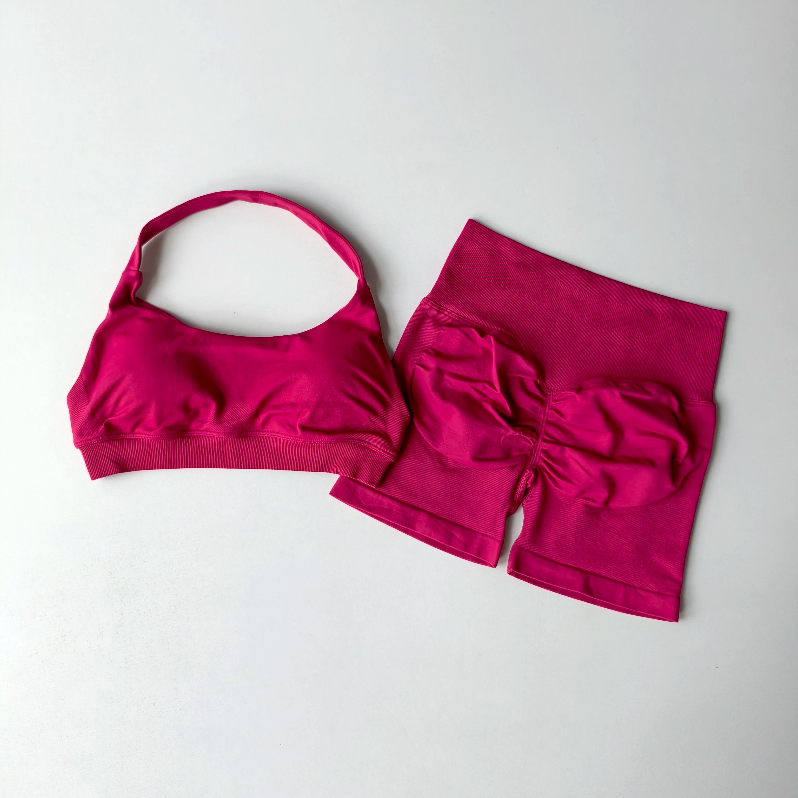 2-Piece Seamless Yoga Set for Women – Sports Bra & Shorts