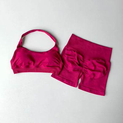 2-Piece Seamless Yoga Set for Women – Sports Bra & Shorts