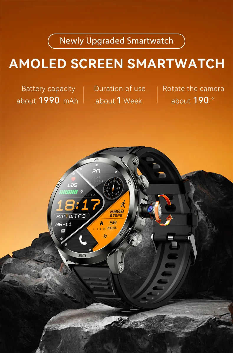 H19 Smartwatch Android 10.0 with 190° Camera & 1.95" AMOLED