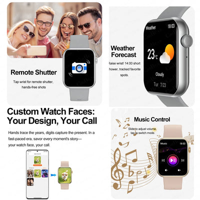 2025 Smartwatch 1.9" HD – Bluetooth Call, Heart Rate, Waterproof Fitness Watch