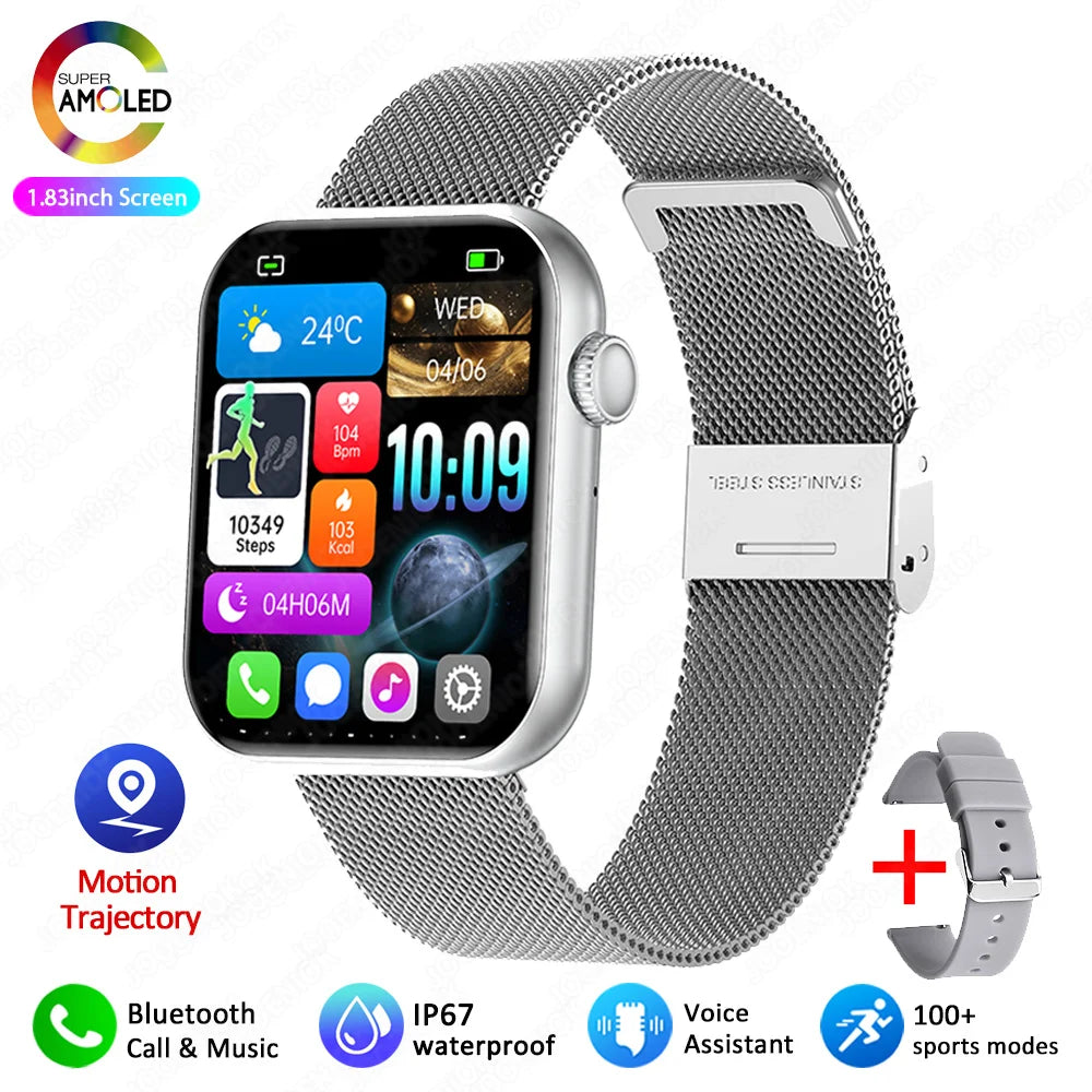 2025 Smartwatch 1.9" HD – Bluetooth Call, Heart Rate, Waterproof Fitness Watch