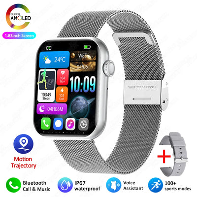 2025 Smartwatch 1.9" HD – Bluetooth Call, Heart Rate, Waterproof Fitness Watch