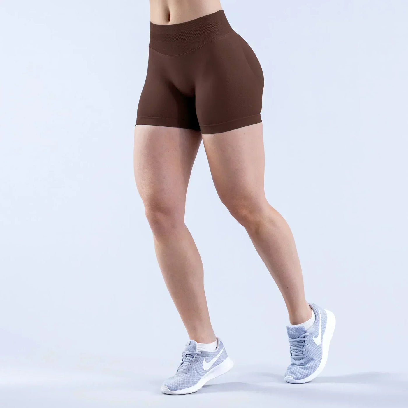 High-Waist Summer Yoga Shorts – Solid Color Fitness Pants