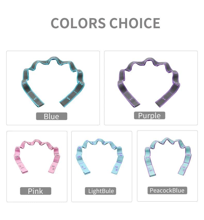 Elastic Yoga Stretching Strap with Loops for Yoga & Pilates