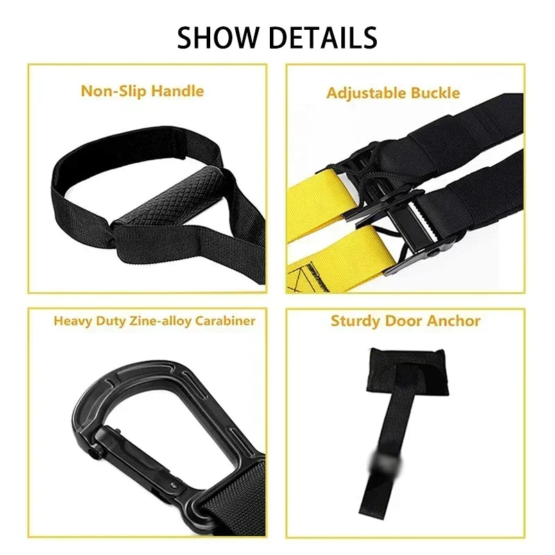 Adjustable Suspension Training Straps – Fitness & Yoga Workout System