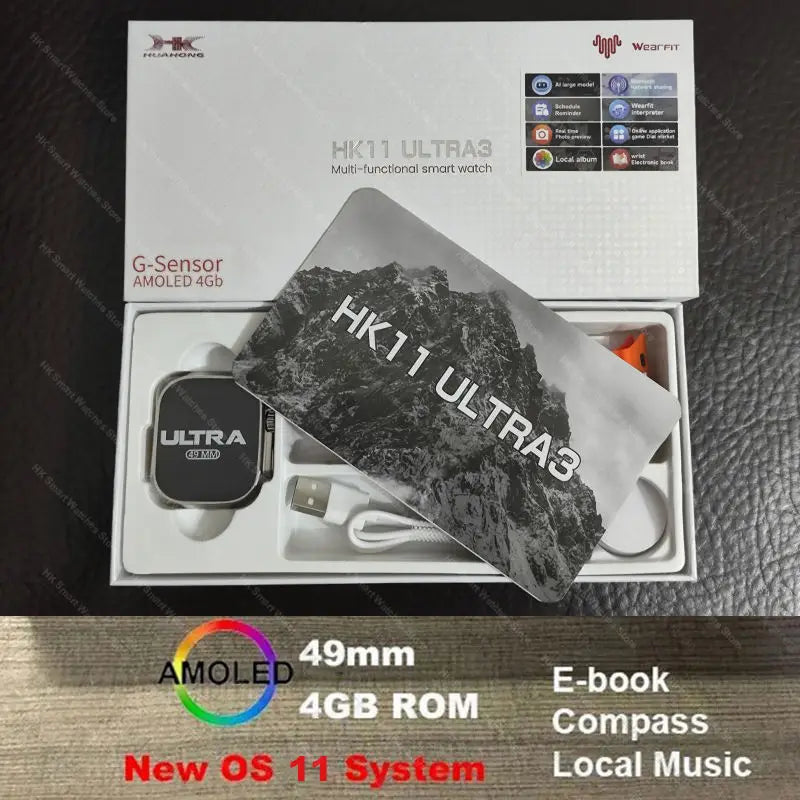HK11 Ultra 3 Smartwatch 2025 49mm AMOLED NFC