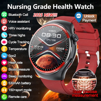 2025 Laser Detection Smartwatch with Blood Pressure & HRV