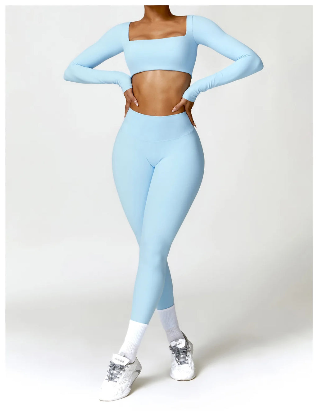 Hearuisavy Women’s Quick-Dry Sports Crop Top – Long Sleeve