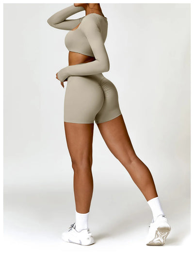 Hearuisavy Women’s Quick-Dry Sports Crop Top – Long Sleeve