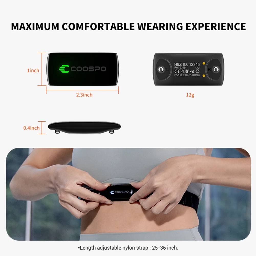 COOSPO H9Z Rechargeable Heart Rate Monitor Chest Strap