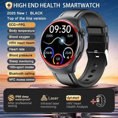2025 Laser Detection Smartwatch with Blood Pressure & HRV