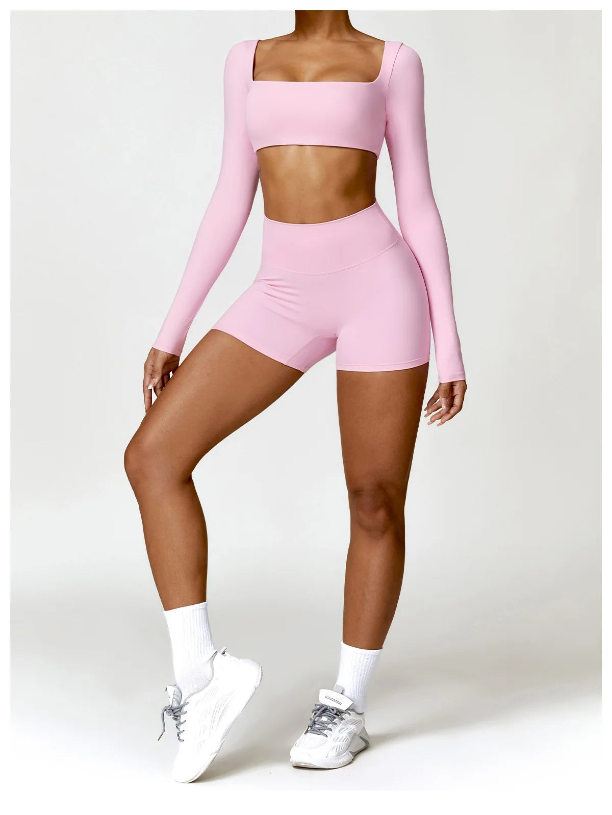 Hearuisavy Women’s Quick-Dry Sports Crop Top – Long Sleeve