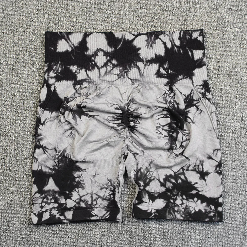 Women’s Tie-Dye High-Waist Yoga & Sports Shorts