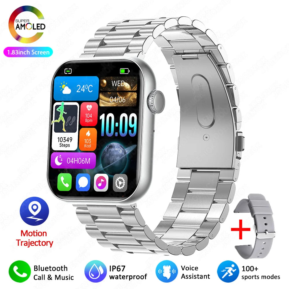 2025 Smartwatch 1.9" HD – Bluetooth Call, Heart Rate, Waterproof Fitness Watch