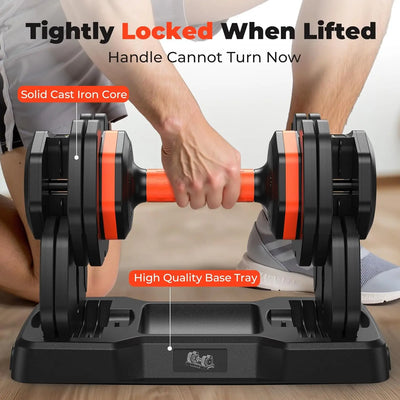 Adjustable 25LB Dumbbell Set with Anti-Slip Handle