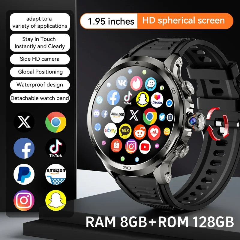 H19 Smartwatch Android 10.0 with 190° Camera & 1.95" AMOLED