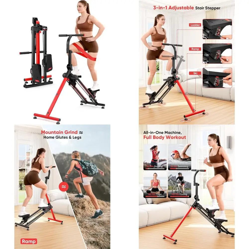 Home Fitness Stair Stepper with Adjustable Levels & Ski Mode