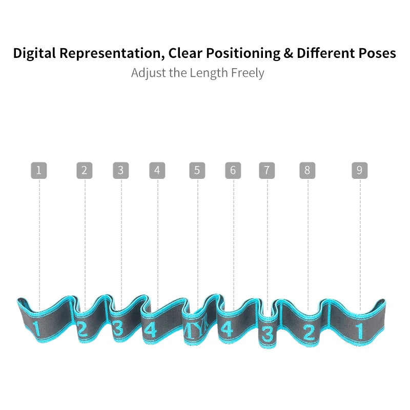 Elastic Yoga Stretching Strap with Loops for Yoga & Pilates