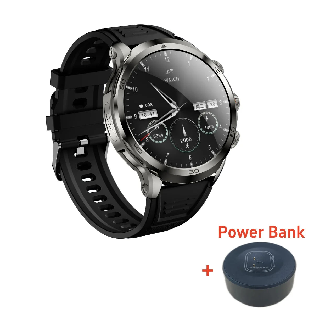 H19 Smartwatch Android 10.0 with 190° Camera & 1.95" AMOLED