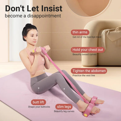6-Tube Multi-Function Resistance Bands with Pedal Puller