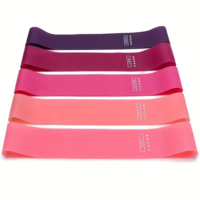 5 PC Gradient Resistance Bands – Silicone Stretch Straps for Yoga & Fitness