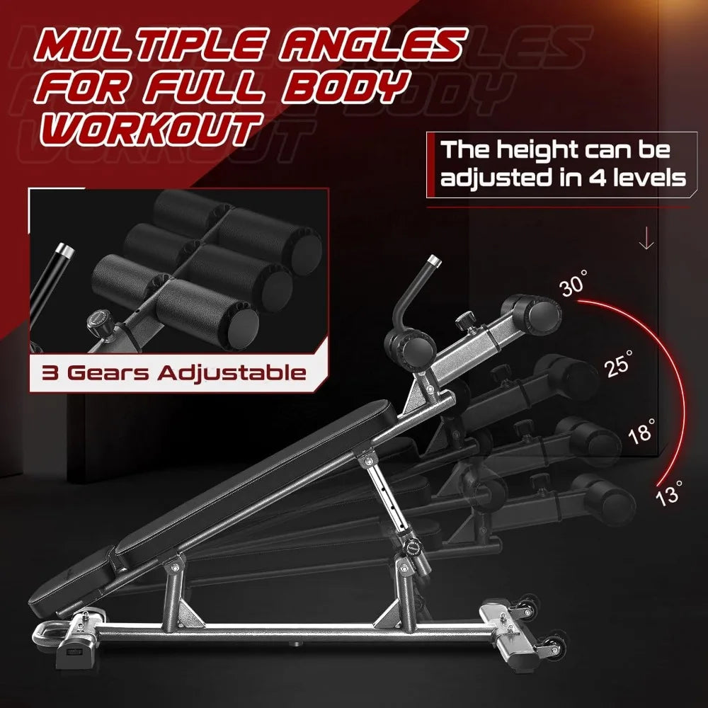 Adjustable Sit-Up Bench with Reverse Crunch Handle