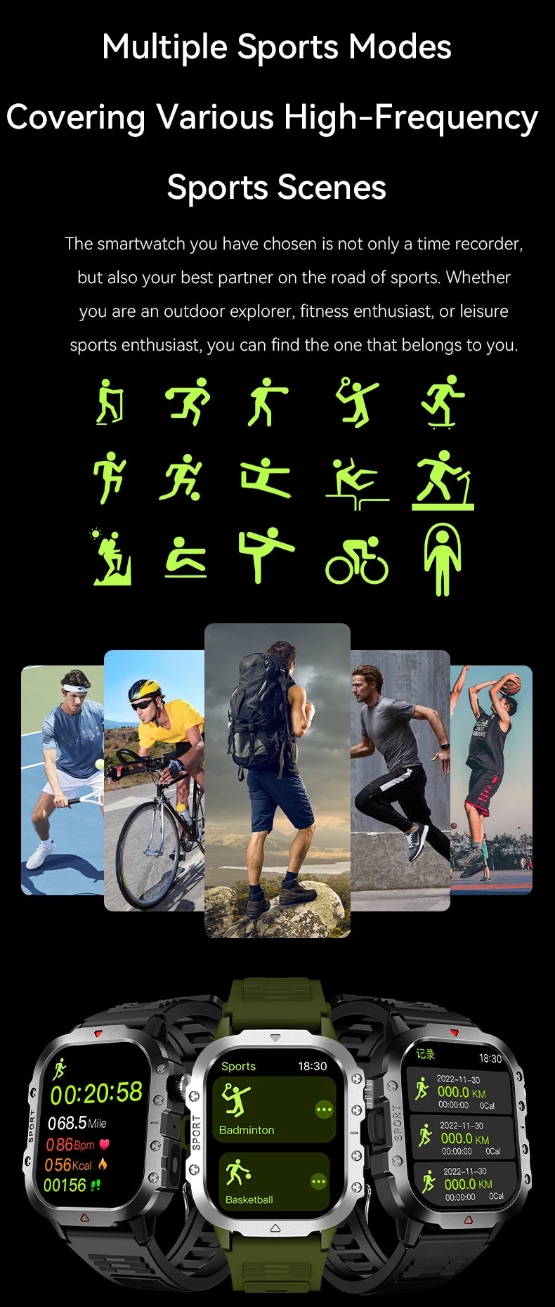 AXASFIT Smartwatch – 2.01" HD Screen with Bluetooth Call