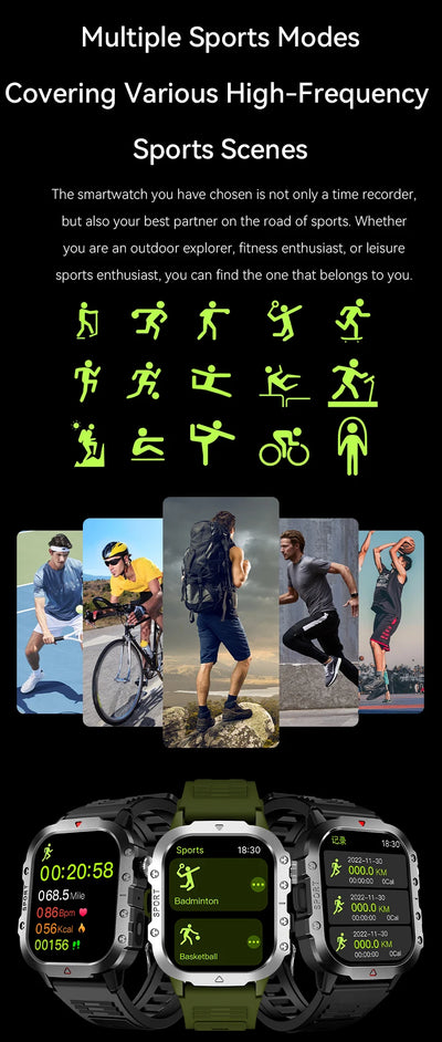 AXASFIT Smartwatch – 2.01" HD Screen with Bluetooth Call