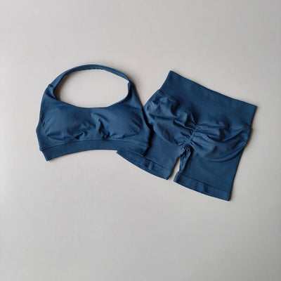2-Piece Seamless Yoga Set for Women – Sports Bra & Shorts