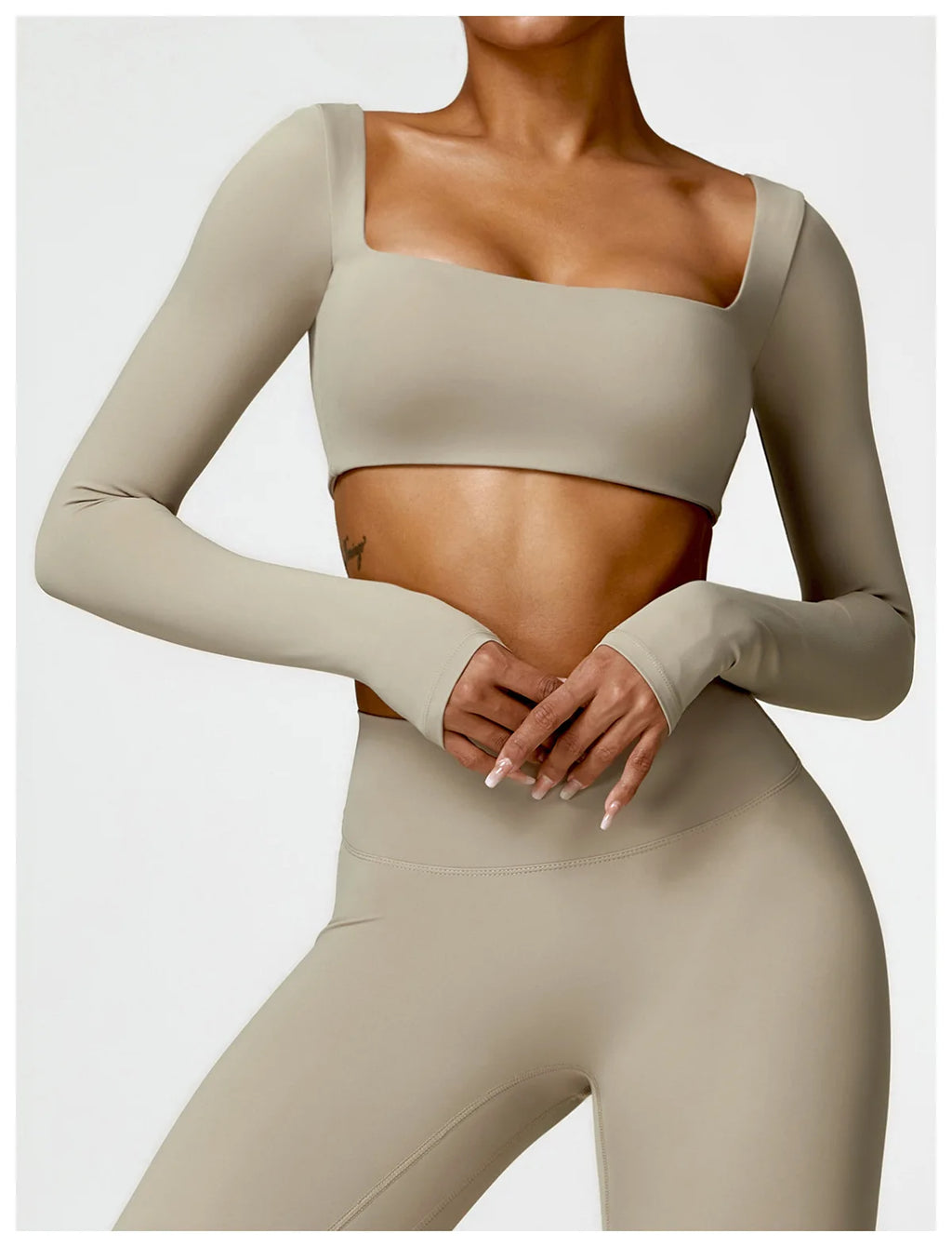Hearuisavy Women’s Quick-Dry Sports Crop Top – Long Sleeve
