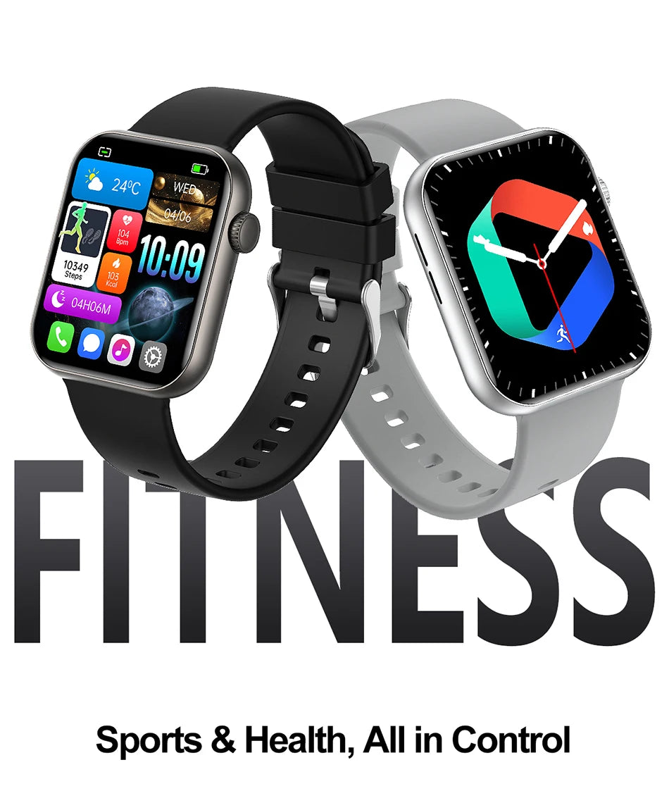2025 Smartwatch 1.9" HD – Bluetooth Call, Heart Rate, Waterproof Fitness Watch