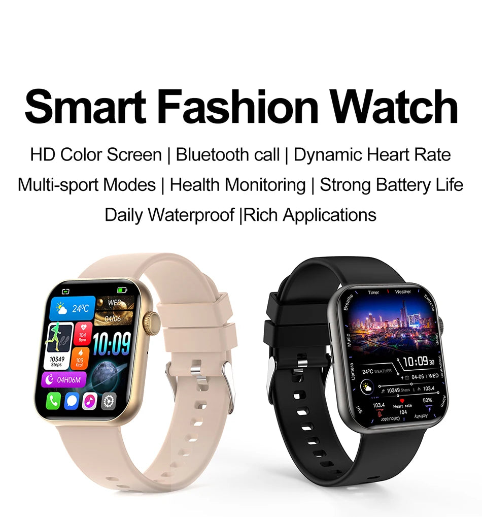2025 Smartwatch 1.9" HD – Bluetooth Call, Heart Rate, Waterproof Fitness Watch