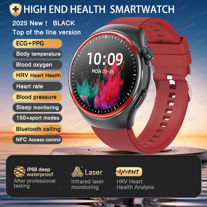 2025 Laser Detection Smartwatch with Blood Pressure & HRV