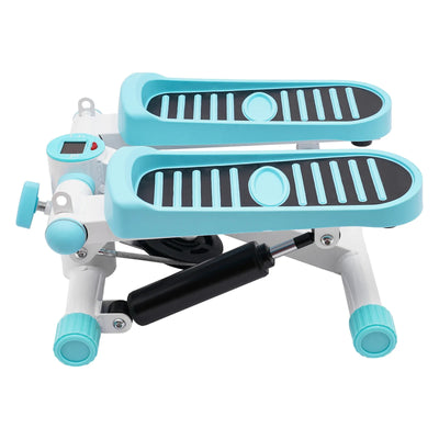 Portable Fitness Stepper with Resistance Bands – Blue