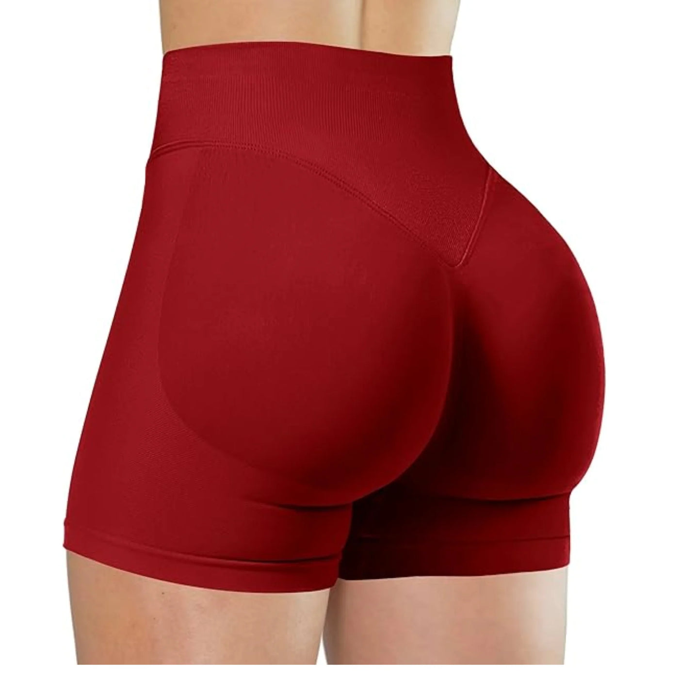 High-Waist Summer Yoga Shorts – Solid Color Fitness Pants