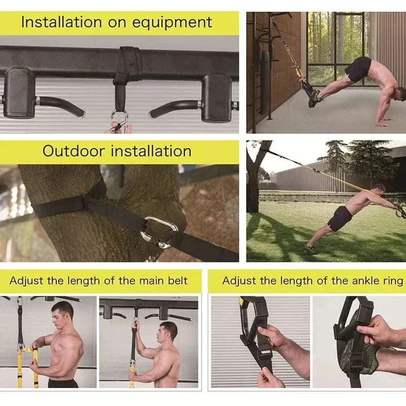 Adjustable Suspension Training Straps – Fitness & Yoga Workout System